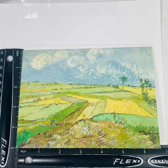 Vincent Van Gogh Painting The Plain Of Auvers  Blank Greeting Card With Envelope - Picture 6 of 7
